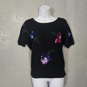 VINTAGE‎ LE Chois Black Wool Blend Knitwear